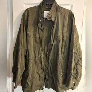 Plus size army green jacket
